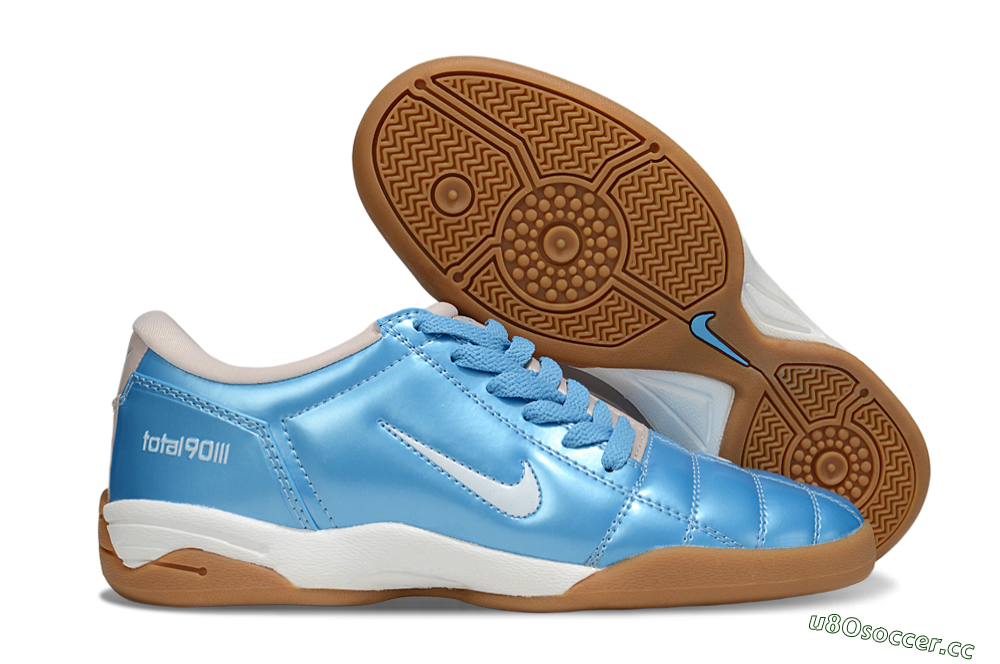 Men's Nike Total 90 III IC Indoor & Futsal Low-Tops Football Shoes - Blue/White/Brown 2