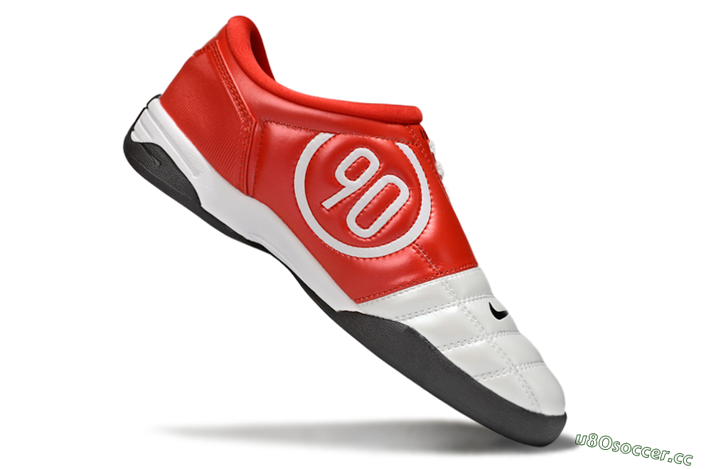 Men's Nike Total 90 III IC Indoor & Futsal Low-Tops Football Shoes - White/Black/Red 4
