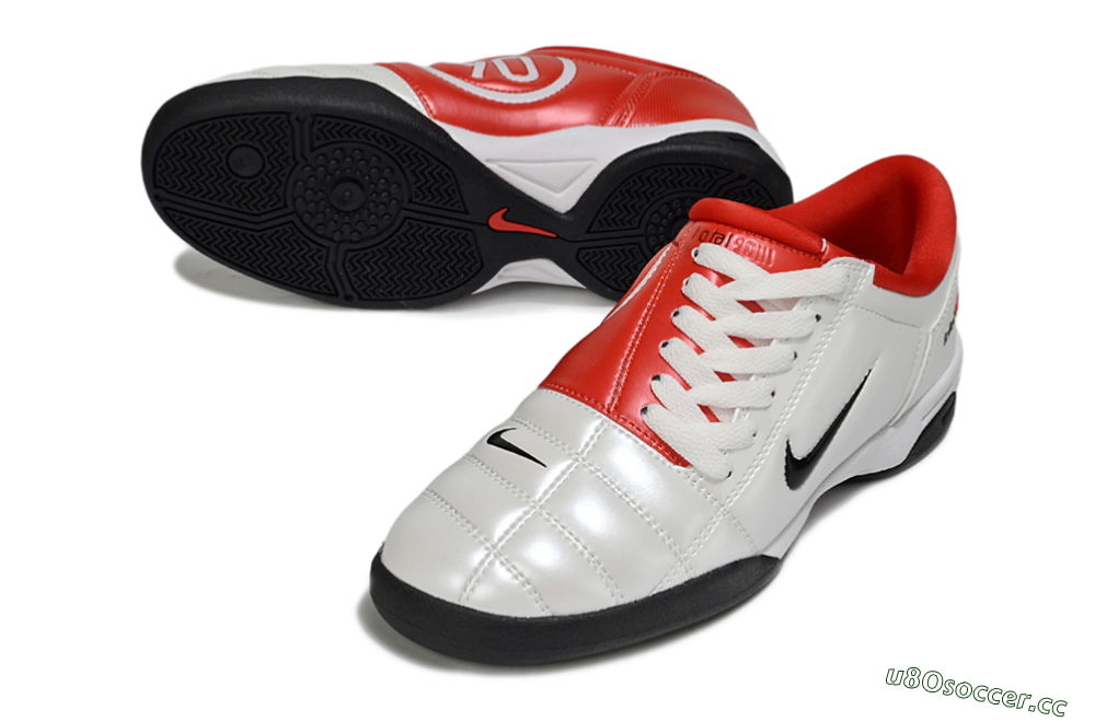 Men's Nike Total 90 III IC Indoor & Futsal Low-Tops Football Shoes - White/Black/Red 3