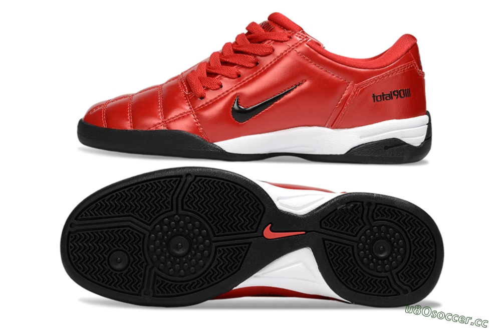 Men's Nike Total 90 III IC Indoor & Futsal Low-Tops Football Shoes - Red/Black/White 1