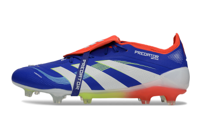 Men's Adidas Predator 25 Elite Foldover Tongue FG Firm Ground Low-Tops Football Boots - Blue/White/Red