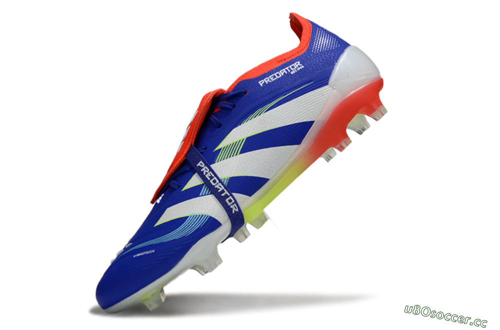 Men's Adidas Predator 25 Elite Foldover Tongue FG Firm Ground Low-Tops Football Boots - Blue/White/Red 5