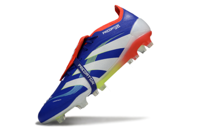 Men's Adidas Predator 25 Elite Foldover Tongue FG Firm Ground Low-Tops Football Boots - Blue/White/Red
