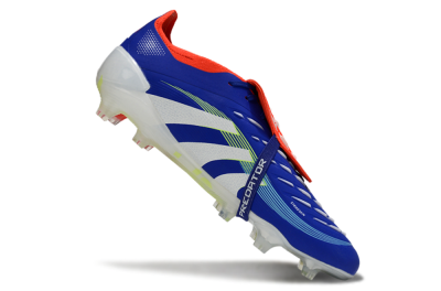 Men's Adidas Predator 25 Elite Foldover Tongue FG Firm Ground Low-Tops Football Boots - Blue/White/Red