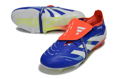 Men's Adidas Predator 25 Elite Foldover Tongue FG Firm Ground Low-Tops Football Boots - Blue/White/Red