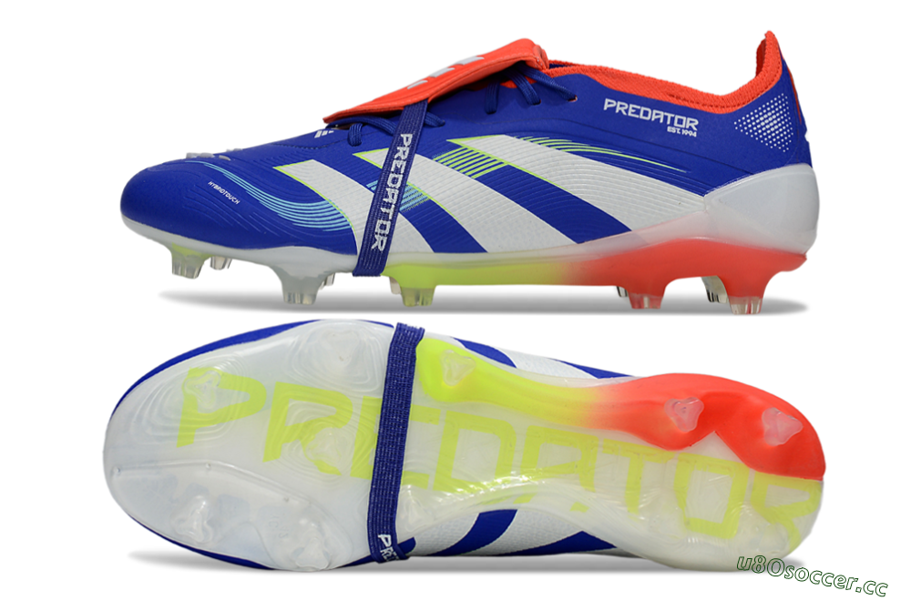 Men's Adidas Predator 25 Elite Foldover Tongue FG Firm Ground Low-Tops Football Boots - Blue/White/Red 1