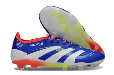 Men's Adidas Predator 25 Elite FG Firm Ground Low-Tops Football Boots - Blue/White/Red