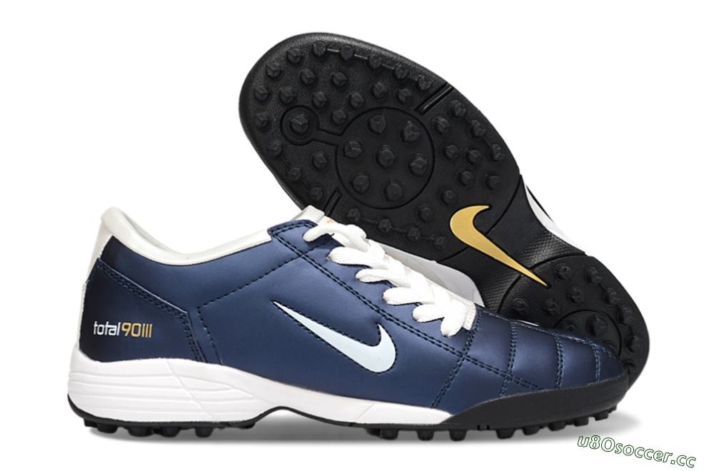 Unisex Nike Total 90 III TF Artificial Turf Low-Tops Football Shoes - Blue/White/Black 2