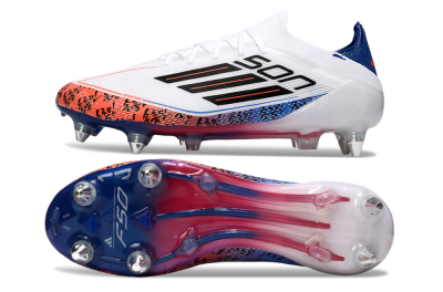 Men's Son x Adidas F50 Elite SG Soft Ground Low-Tops Football Boots - White/Blue/Red