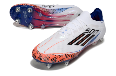 Men's Son x Adidas F50 Elite SG Soft Ground Low-Tops Football Boots - White/Blue/Red