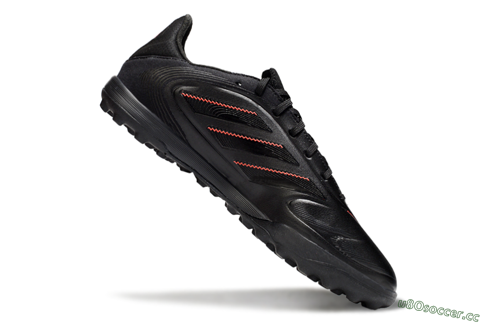 Men's Adidas Copa Pure 3 TF Artificial Turf Low-Tops Football Shoes - Black/Red 4