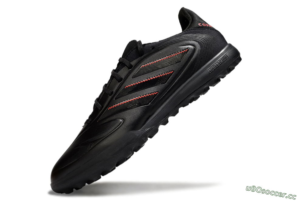 Men's Adidas Copa Pure 3 TF Artificial Turf Low-Tops Football Shoes - Black/Red 5