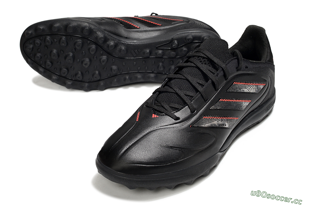 Men's Adidas Copa Pure 3 TF Artificial Turf Low-Tops Football Shoes - Black/Red 3