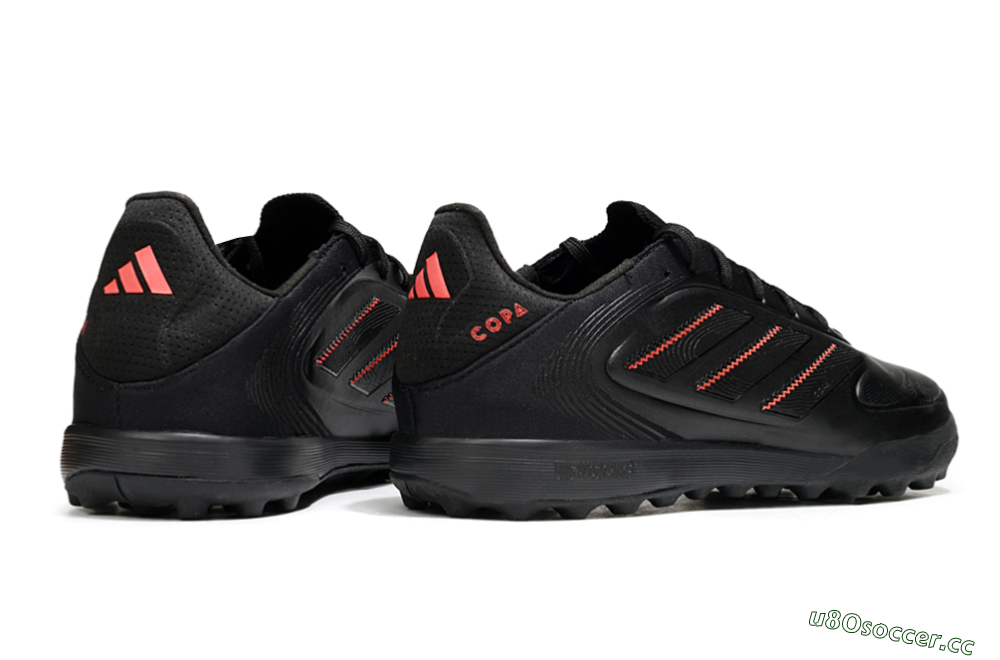 Men's Adidas Copa Pure 3 TF Artificial Turf Low-Tops Football Shoes - Black/Red 6