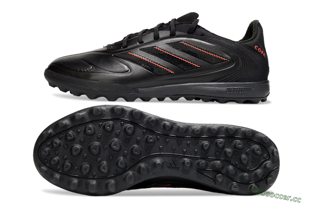 Men's Adidas Copa Pure 3 TF Artificial Turf Low-Tops Football Shoes - Black/Red 1