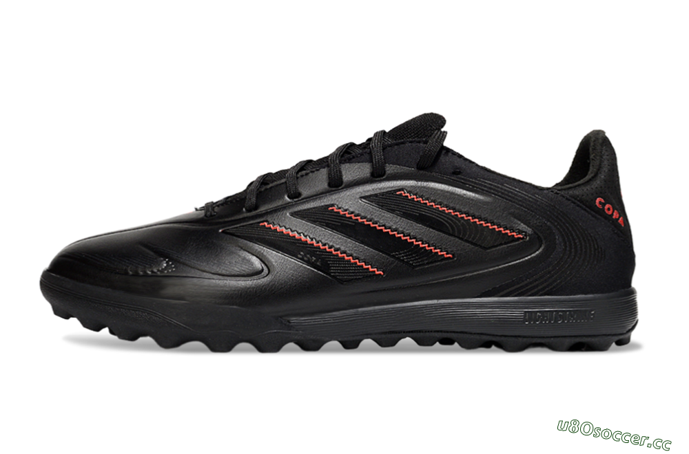 Men's Adidas Copa Pure 3 TF Artificial Turf Low-Tops Football Shoes - Black/Red 0