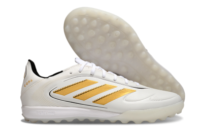 Men's Adidas Copa Pure 3 TF Artificial Turf Low-Tops Football Shoes - White/Gold/Black