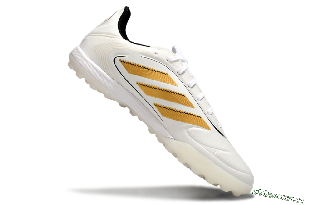 Men's Adidas Copa Pure 3 TF Artificial Turf Low-Tops Football Shoes - White/Gold/Black 4