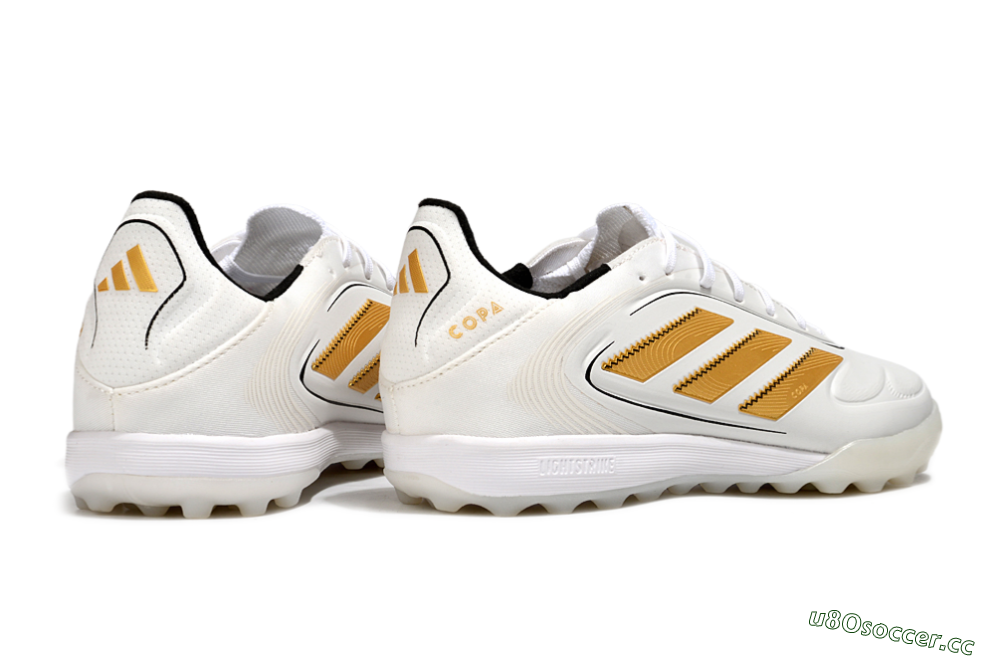 Men's Adidas Copa Pure 3 TF Artificial Turf Low-Tops Football Shoes - White/Gold/Black 6