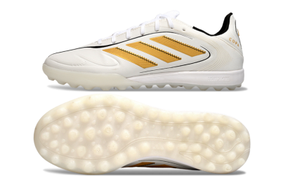 Men's Adidas Copa Pure 3 TF Artificial Turf Low-Tops Football Shoes - White/Gold/Black