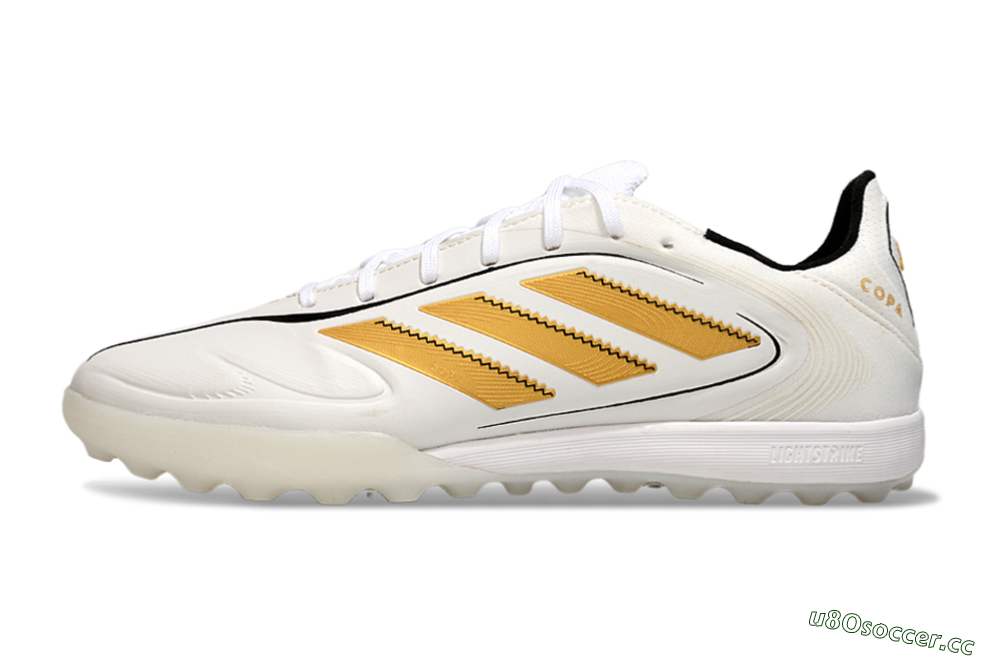 Men's Adidas Copa Pure 3 TF Artificial Turf Low-Tops Football Shoes - White/Gold/Black 0