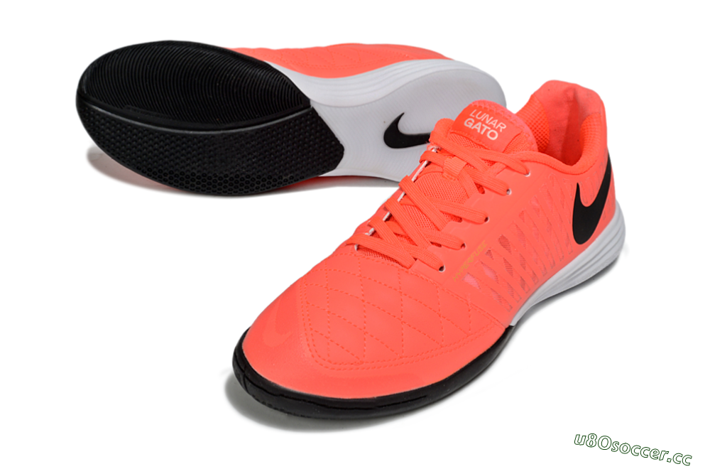 Men's Nike Lunar Gato 2 IC Indoor & Futsal Low-Tops Football Shoes - Red/Black/White 3