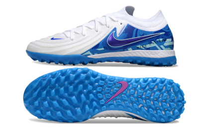 Men's Nike Phantom GX 2 Elite TF Artificial Turf Low-Tops Football Shoes - White/Blue