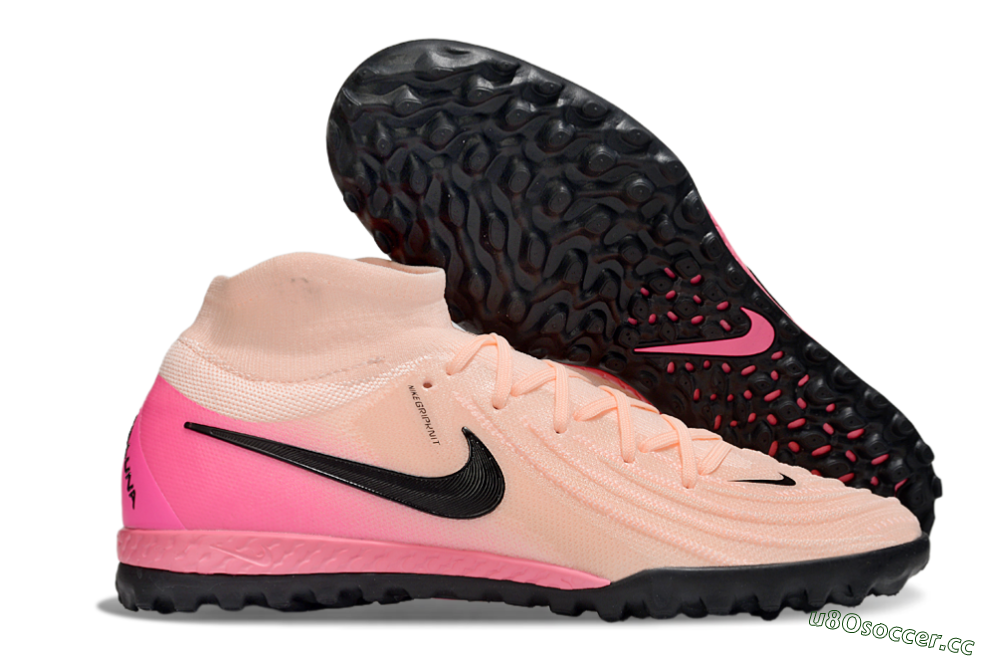 Men's Nike Phantom Luna Elite NU TF Artificial Turf High-Tops Football Shoes - Pink/Black 2