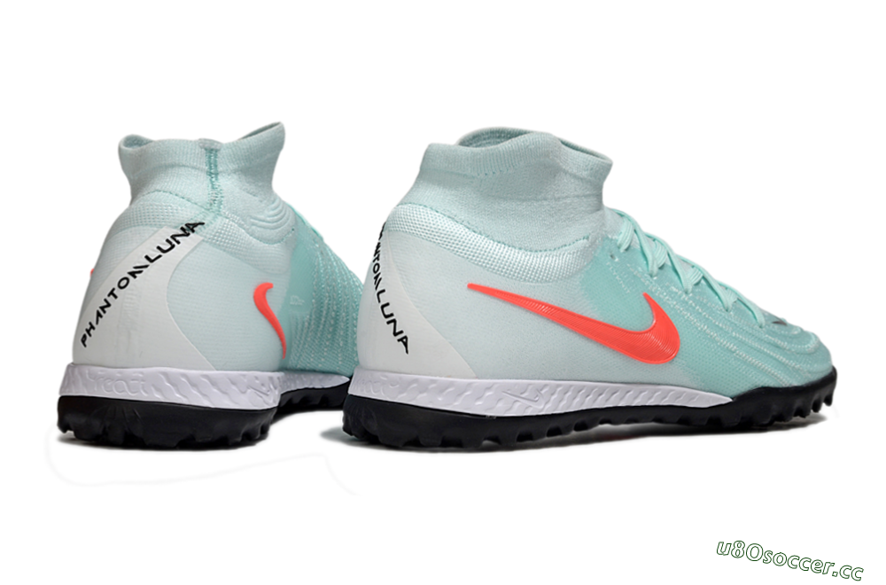 Men's Nike Phantom Luna Elite NU TF Artificial Turf High-Tops Football Shoes - Jade/Red/White 6