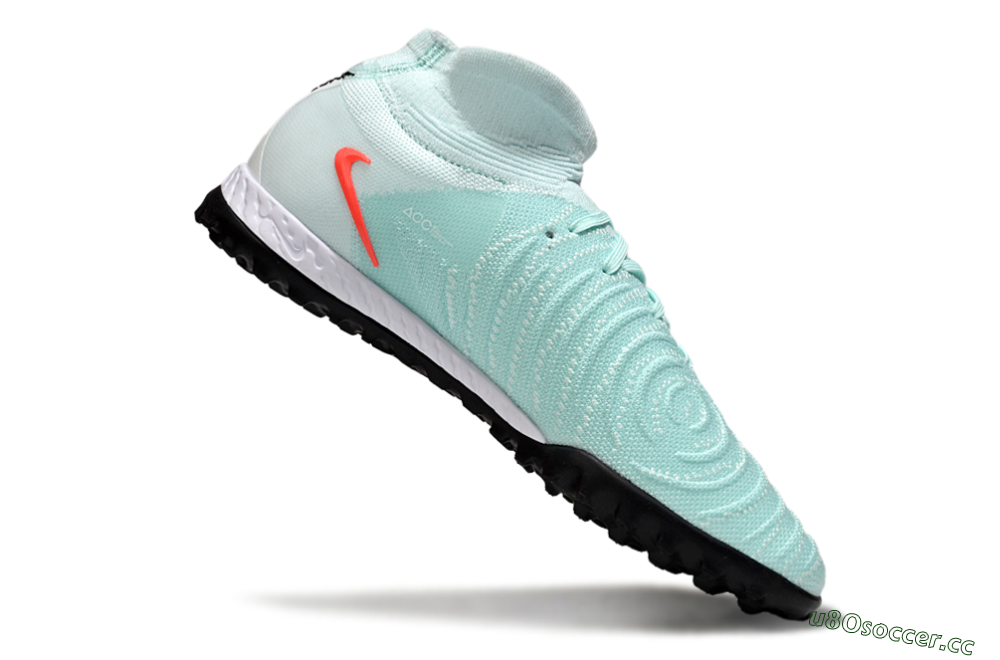 Men's Nike Phantom Luna Elite NU TF Artificial Turf High-Tops Football Shoes - Jade/Red/White 4