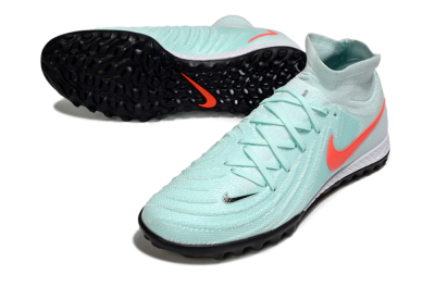 Men's Nike Phantom Luna Elite NU TF Artificial Turf High-Tops Football Shoes - Jade/Red/White