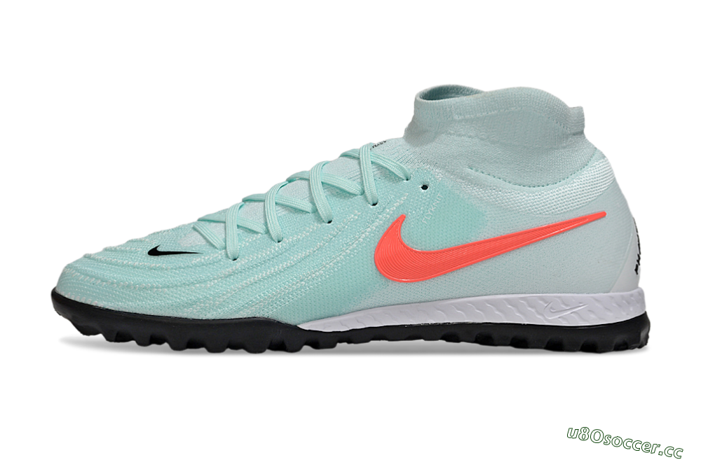 Men's Nike Phantom Luna Elite NU TF Artificial Turf High-Tops Football Shoes - Jade/Red/White 0
