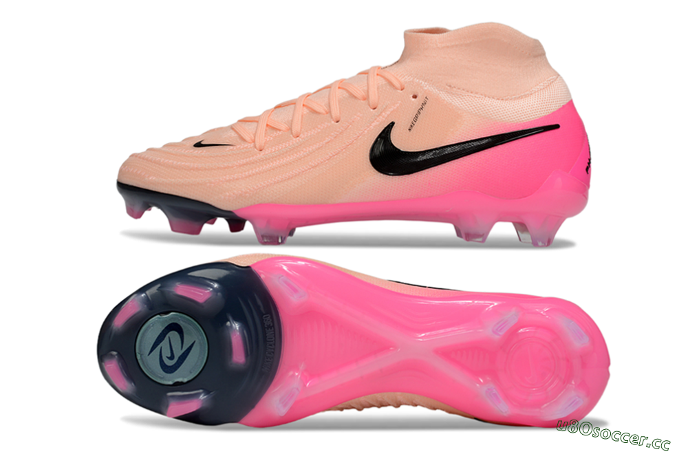 Men's Nike Phantom Luna Elite NU FG Firm Ground High-Tops Football Boots - Pink/Black 1