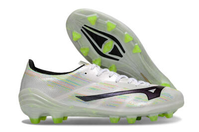 Men's Mizuno Alpha Beta FG Firm Ground Low-Tops Football Boots - White/Pink/Yellow