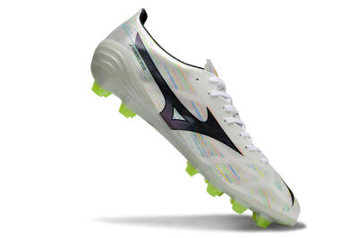 Men's Mizuno Alpha Beta FG Firm Ground Low-Tops Football Boots - White/Pink/Yellow