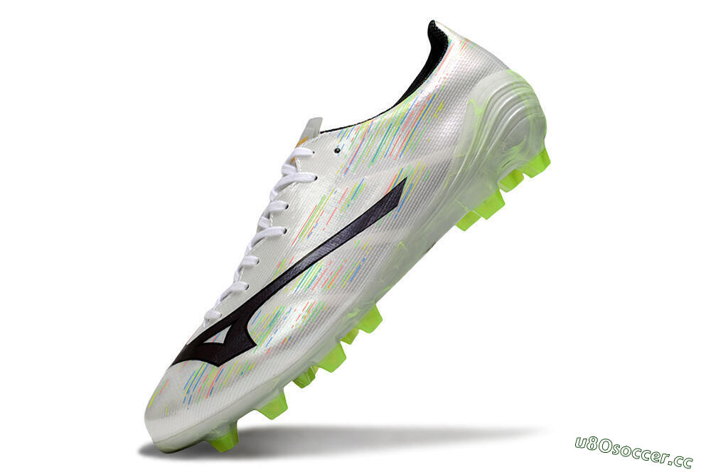 Men's Mizuno Alpha Beta FG Firm Ground Low-Tops Football Boots - White/Pink/Yellow 5