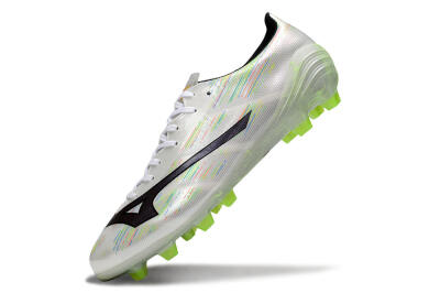 Men's Mizuno Alpha Beta FG Firm Ground Low-Tops Football Boots - White/Pink/Yellow