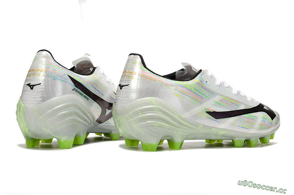 Men's Mizuno Alpha Beta FG Firm Ground Low-Tops Football Boots - White/Pink/Yellow 6