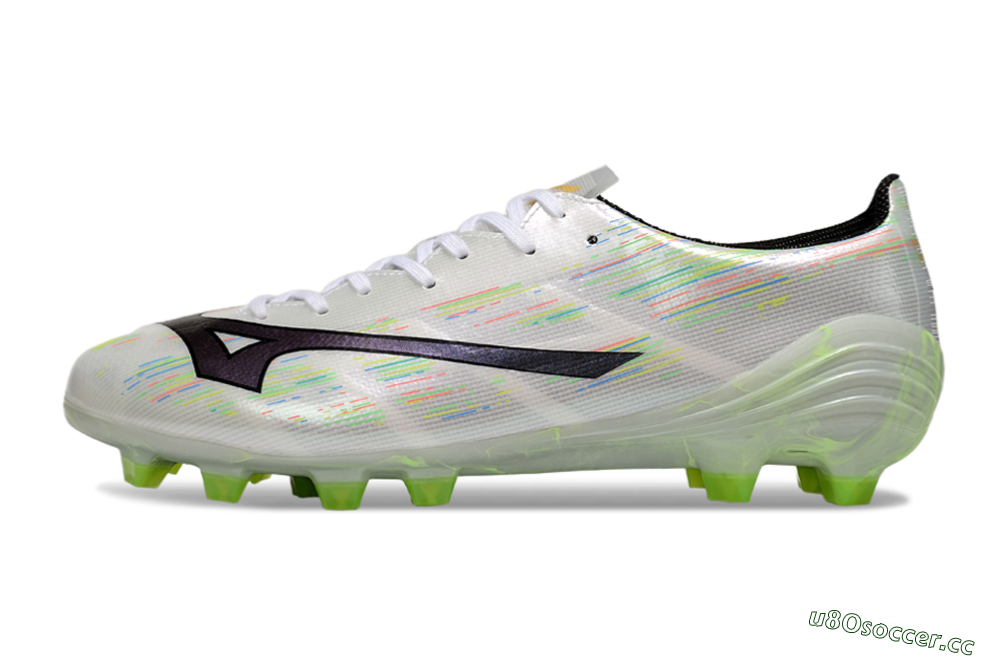 Men's Mizuno Alpha Beta FG Firm Ground Low-Tops Football Boots - White/Pink/Yellow 0