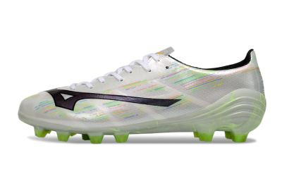 Men's Mizuno Alpha Beta FG Firm Ground Low-Tops Football Boots - White/Pink/Yellow