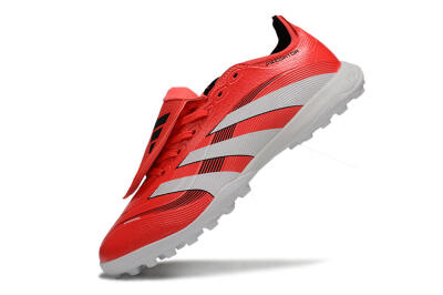 Unisex Adidas Predator 25 Elite Foldover Tongue TF Artificial Turf Low-Tops Football Shoes - Red/White/Black