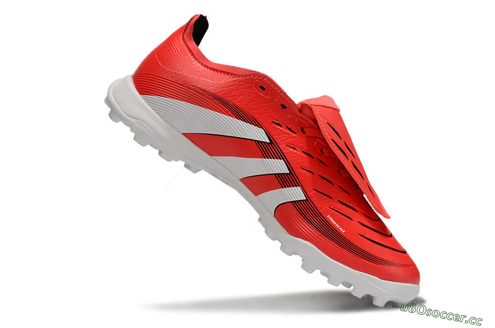Unisex Adidas Predator 25 Elite Foldover Tongue TF Artificial Turf Low-Tops Football Shoes - Red/White/Black 4
