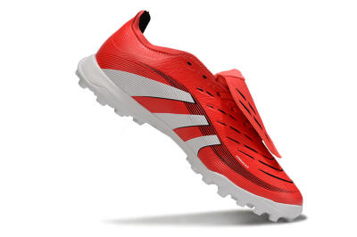 Unisex Adidas Predator 25 Elite Foldover Tongue TF Artificial Turf Low-Tops Football Shoes - Red/White/Black