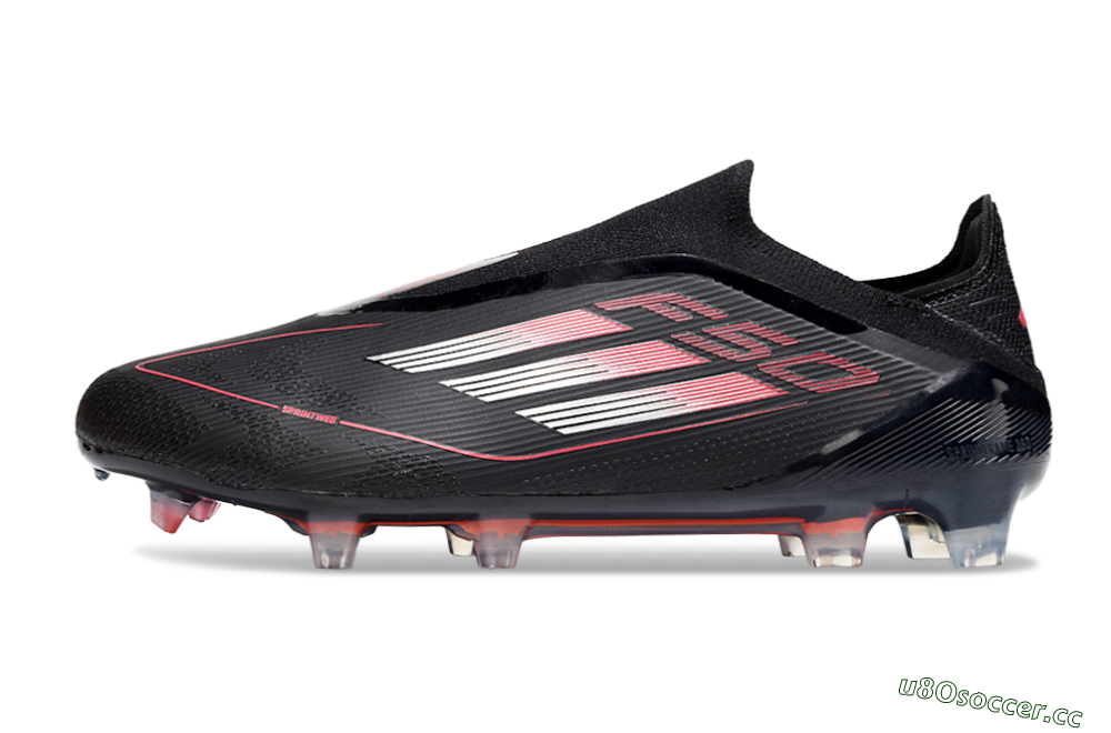 Men's Adidas F50 Elite Laceless FG Firm Ground Low-Tops Football Boots - Black/Silver/Red 0