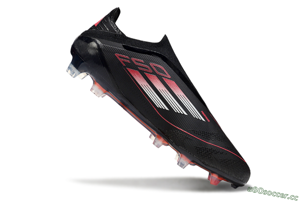 Men's Adidas F50 Elite Laceless FG Firm Ground Low-Tops Football Boots - Black/Silver/Red 4