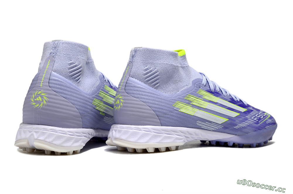 Men's Adidas F50 Elite Mid TF Artificial Turf Low-Tops Football Shoes - Purple/Silver/Yellow 6