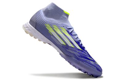 Men's Adidas F50 Elite Mid TF Artificial Turf Low-Tops Football Shoes - Purple/Silver/Yellow