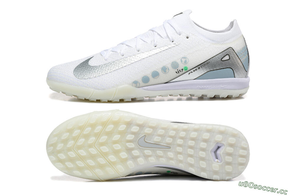 Men's Nike Air Zoom Mercurial Vapor 16 Elite TF Artificial Turf Low-Tops Football Shoes - Beige/Silver/White 1