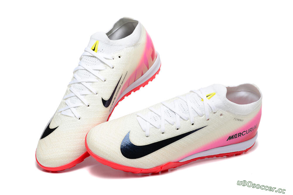 Men's Nike Air Zoom Mercurial Vapor 16 Elite TF Artificial Turf Low-Tops Football Shoes - Beige/Black/Pink 6