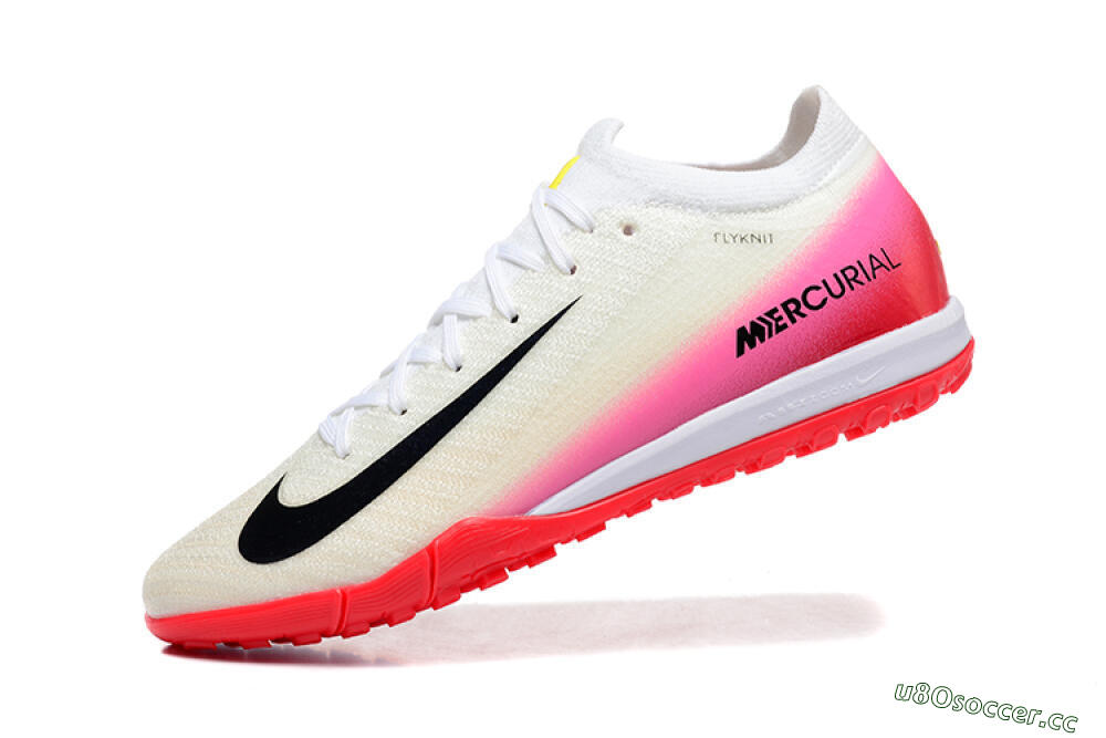 Men's Nike Air Zoom Mercurial Vapor 16 Elite TF Artificial Turf Low-Tops Football Shoes - Beige/Black/Pink 8